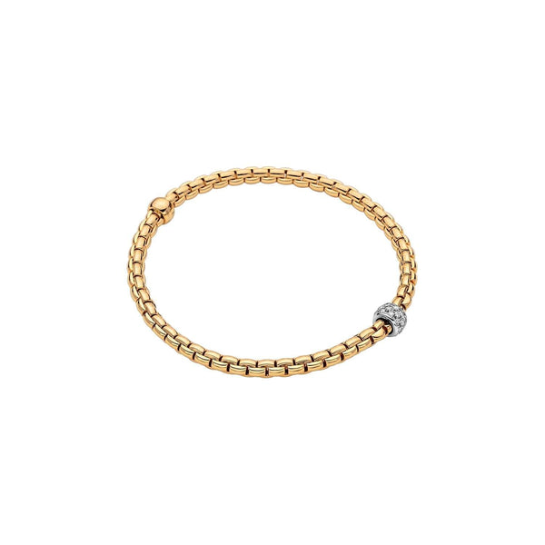 FOPE Bracelets 18CT YELLOW & WHITE GOLD 0.19CT FLEX`IT EKA  DIAMOND BRACELET 73301BX_PB_G_XBX