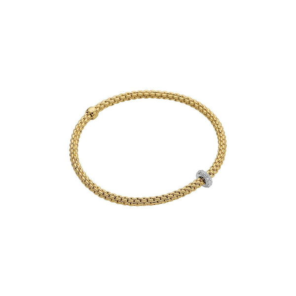 FOPE Bracelets 18CT YELLOW GOLD FLEX`IT PRIMA 0.18CT DIAMOND BRACELET 74508BX_G_XBX_00M