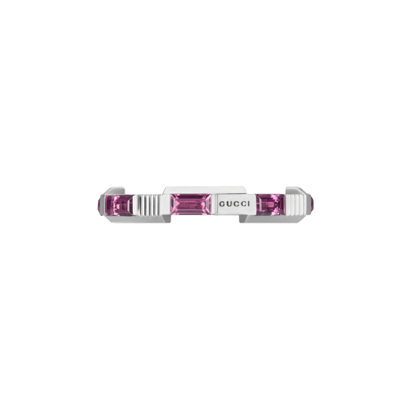 Gucci Ring GUCCI LINKED TO LOVE 18CT WHITE GOLD & RUBY RING
