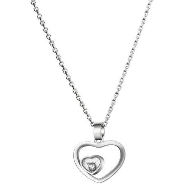 Chopard Necklace Chopard Happy Hearts 18ct White Gold Necklace 797482-1001