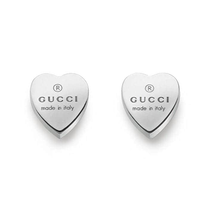 Gucci Trademark Logo SS.925 Heart Charm Dangle Earrings at 1stDibs  gucci  heart dangle earrings, gold gucci heart earrings, gucci earrings hearts