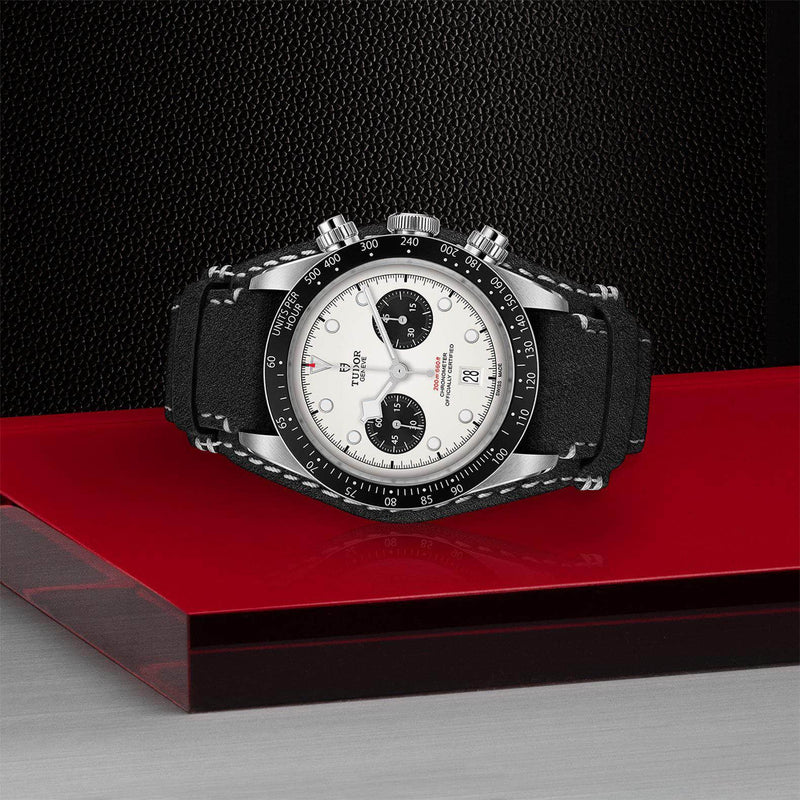 Tudor Watch Tudor Black Bay Chrono 41MM White Dial Leather Strap M79360N-0006 M79360N-0006