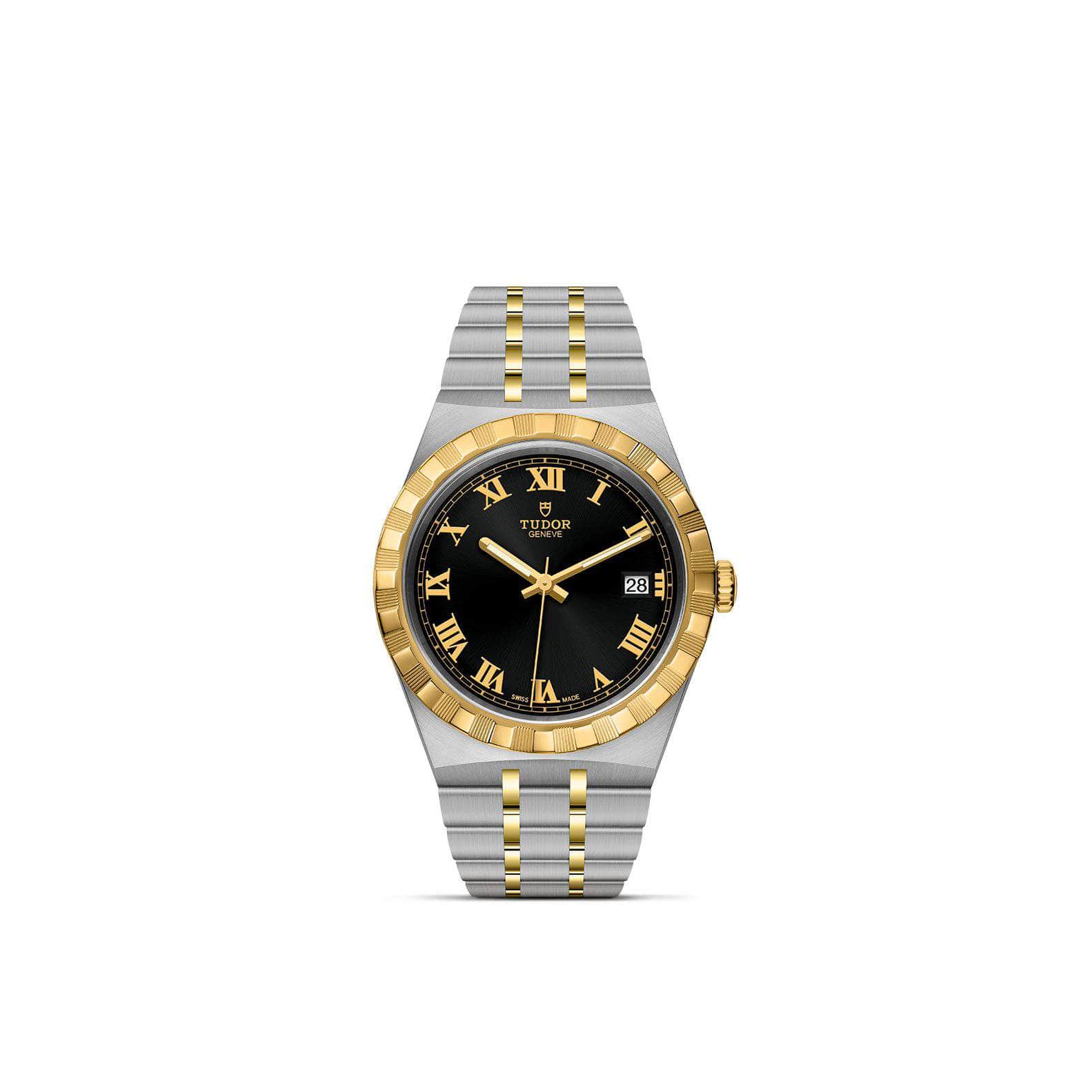 Tudor Royal 38MM Steel Case Yellow Gold Bezel Watch Emson Haig