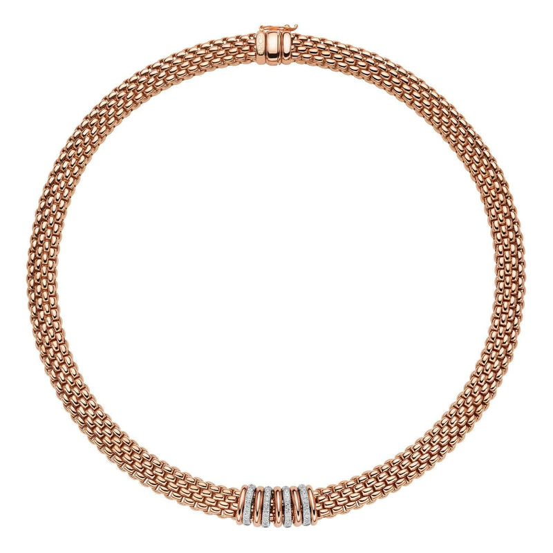 FOPE Necklaces 18CT ROSE GOLD PANORAMA 0.30CT DIAMOND 43CM NECKLACE 58812CX_BB_R_RBX_042