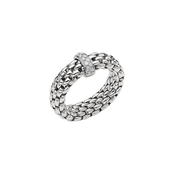 FOPE Ring 18CT WHITE GOLD FLEX`IT 0.10CT VENDOME DIAMOND RING 55902AX_BB_B_XBX_OOM