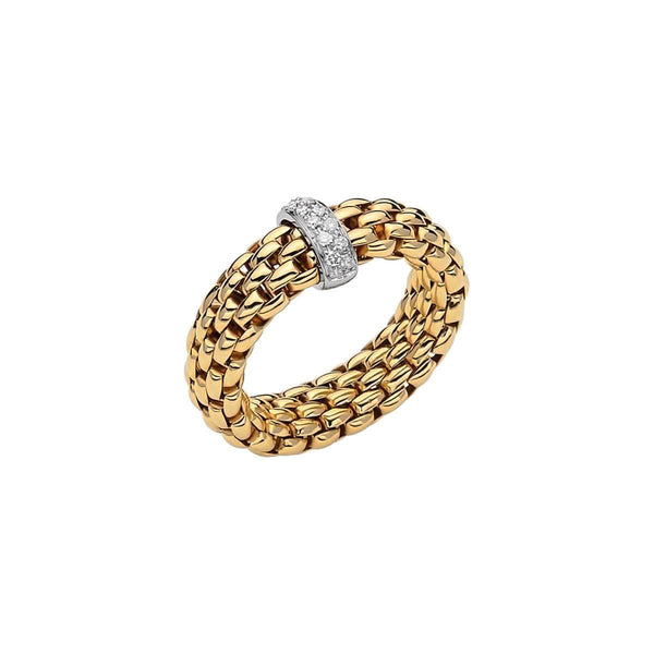 FOPE Bracelets 18CT YELLOW GOLD FLEX`IT 0.10CT VENDOME DIAMOND RING 55902AX_BB_G_XBX_00S