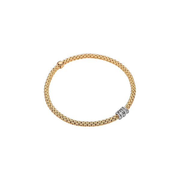 FOPE Bracelets 18CT YELLOW GOLD FLEX`IT PRIMA 0.07CT DIAMOND BRACELET 74608BX_BB_G_XBX_00M