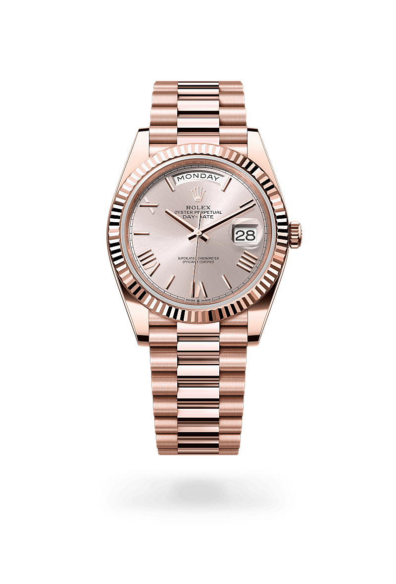 Rolex Day-Date 40 mm watch in 18 ct Everose gold, M228235-0001 - Emson Haig