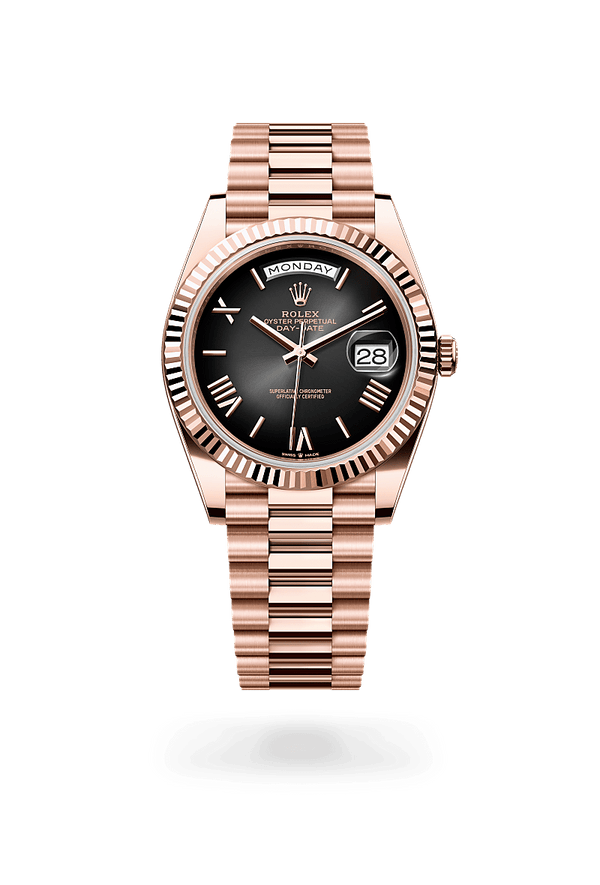 Rolex Day-Date 40 mm watch in 18 ct Everose gold, M228235-0055 - Emson Haig