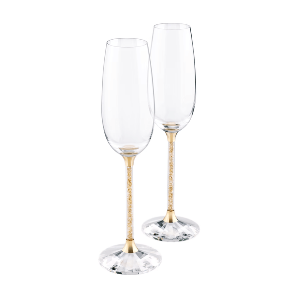 Swarovski Flute glasses Crystalline Toasting Flutes Gold Tone (Set of 2) 5102143