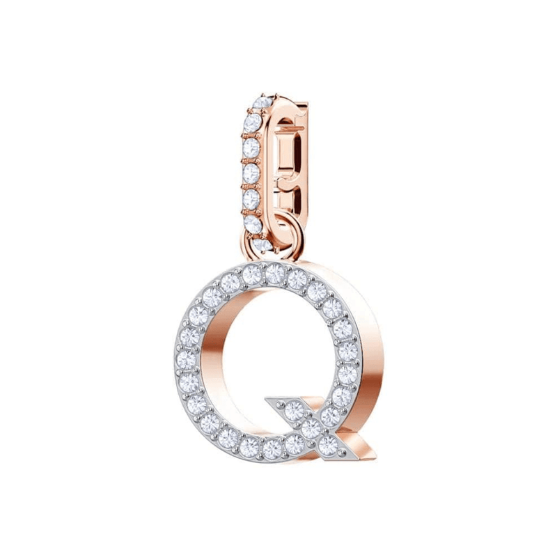Swarovski Charm DISC 2 Swarovski Remix Collection Charm Q White Rose-gold tone plated 5437628