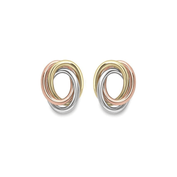 Emson Haig Earrings Emson Haig  9ct Three Colour Ring Gold Stud Earrings ER243