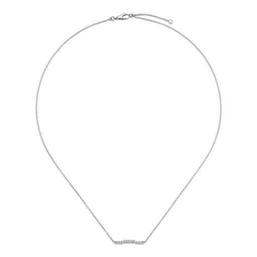 Gucci Necklaces Gucci 18ct White Gold Link to Love 0.13ct Diamond Bar Necklace YBB66213200100U
