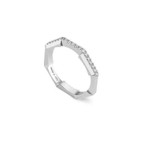 Gucci Ring Gucci 18ct White Gold Linked To Love Ring YBC662140001013