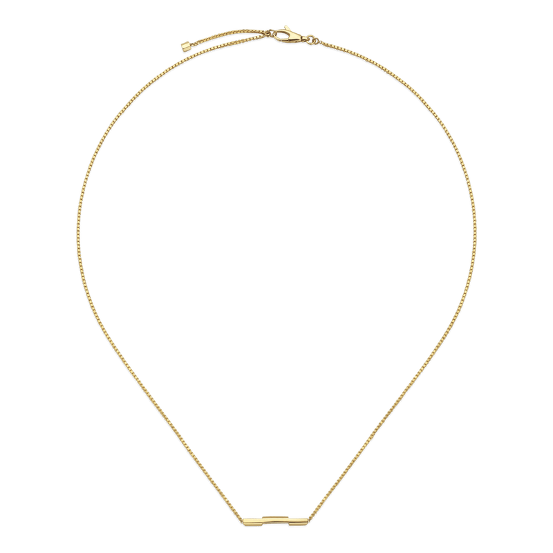 Gucci Necklaces GUCCI 18CT YELLOW GOLD LINKED TO LOVE BAR NECKLACE YBB66210800100U