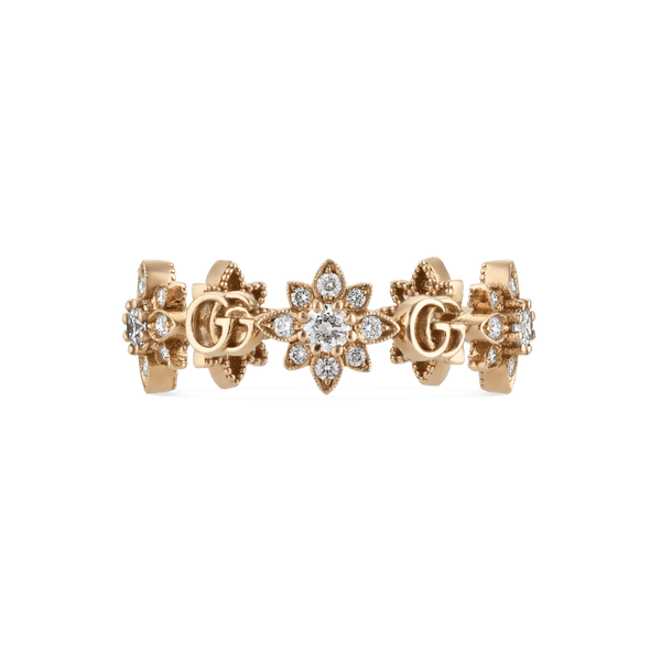 Gucci Ring GUCCI FLORA 18CT ROSE GOLD FLOWER RING YBC702391001015