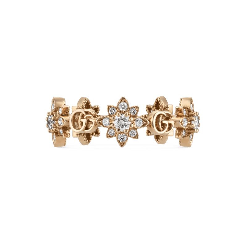 Gucci Ring GUCCI FLORA 18CT ROSE GOLD FLOWER RING YBC702391001015