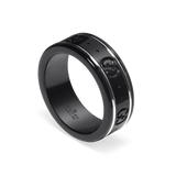 Gucci Ring GUCCI ICON 18CT WHITE GOLD & BLACK CORUNDUM RING