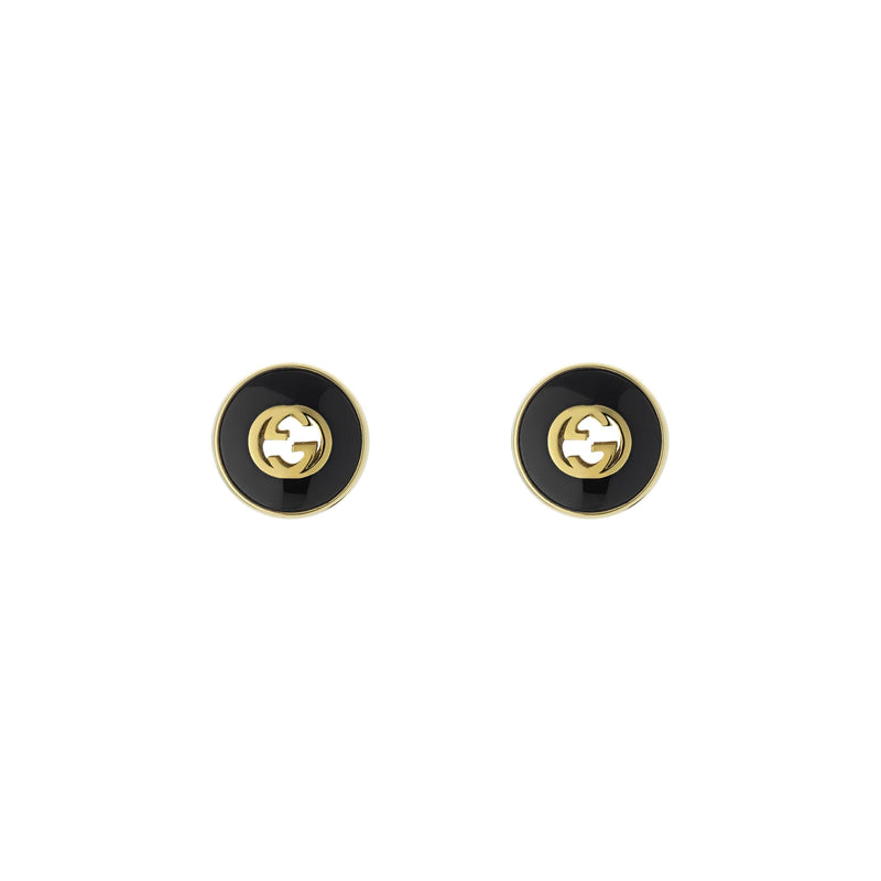 Gucci Earrings GUCCI INTERLOCKING 18CT YELLOW GOLD STUD EARRINGS YBD78655400100U