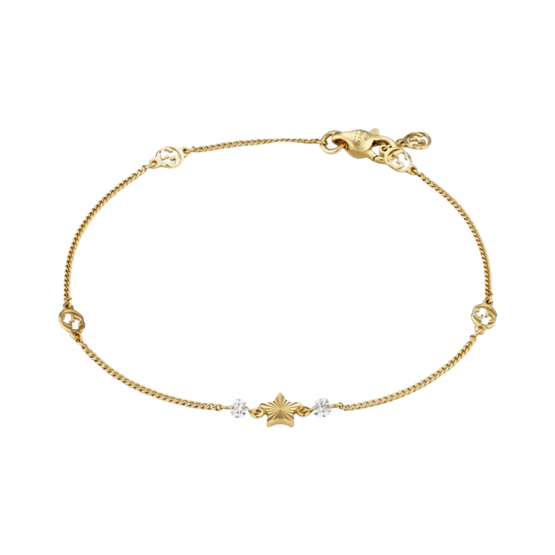 Gucci Interlocking G 18ct Yellow Gold Diamond Bracelet Emson Haig