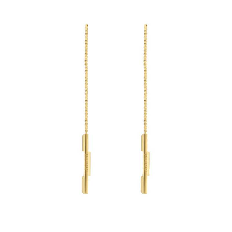 Gucci Earrings GUCCI LINKED TO LOVE 18CT YELLOW GOLD DROP EARRINGS YBD66211500100U