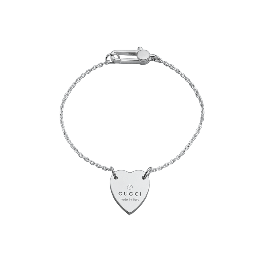 Gucci Bracelets Gucci Sterling Silver Trademark Heart Bracelet YBA223513001016