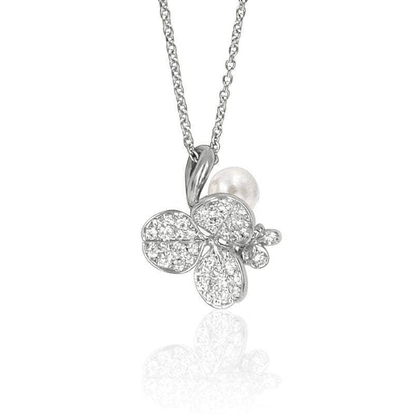 Mikimoto Necklaces MIKIMOTO 0.31CT DIAMOND & PEARL NECKLACE PP 20404 D W