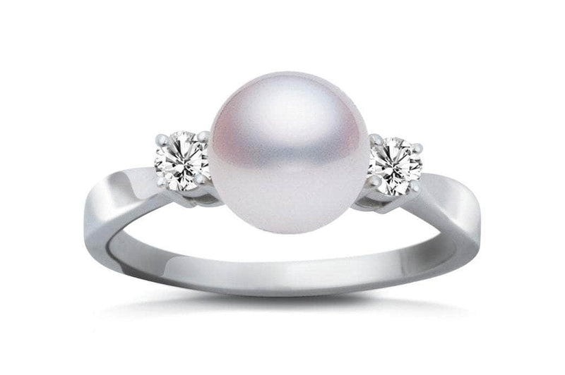 Mikimoto Ring MIKIMOTO AKOYA 0.16CT DIAMOND & PEARL RING PRH 5460 D W