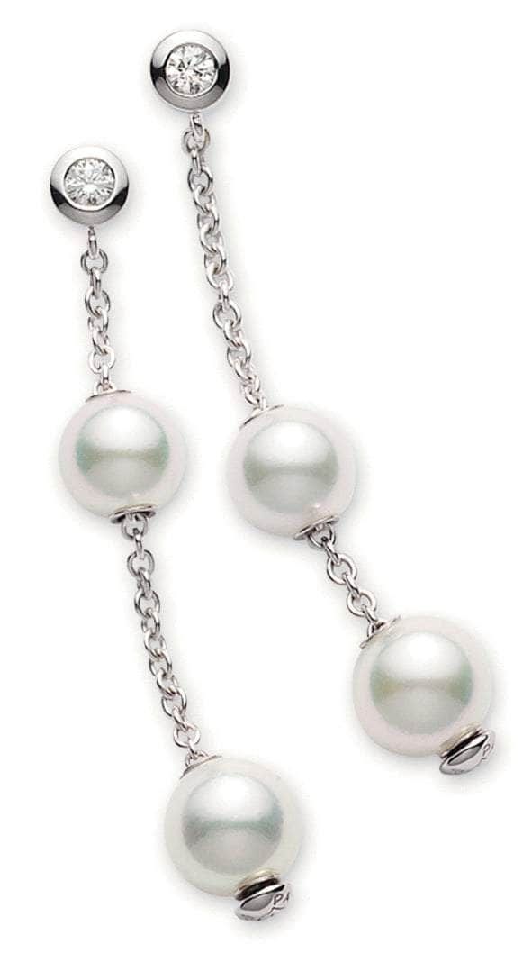 Mikimoto Earrings MIKIMOTO AKOYA 18CT WHITE GOLD PEARLS IN MOTION EARRINGS