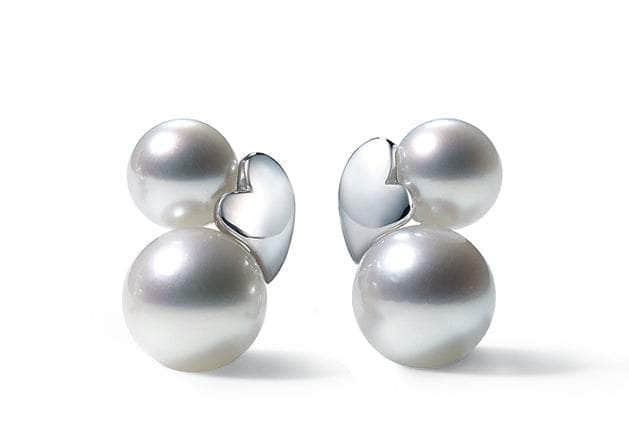 Mikimoto Earrings MIKIMOTO AKOYA 18CT WHITE GOLD PRECIOUS HEART PEARL EARRINGS PE 1602 W