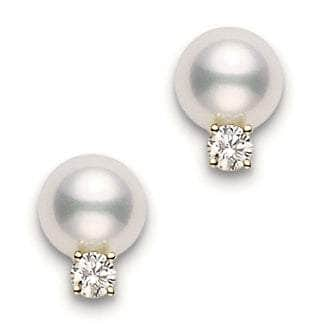 Mikimoto Earrings MIKIMOTO CLASSIC AKOYA 18CT YELLOW GOLD PEARL STUD EARRINGS