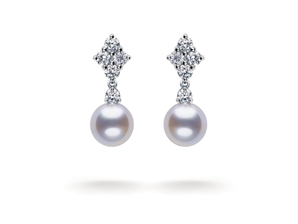 Mikimoto Earrings MIKIMOTO CLASSIC ELEGANCE AKOYA 18CT WHITE GOLD 0.70CT DIAMOND EARRINGS PEL 1048 D W
