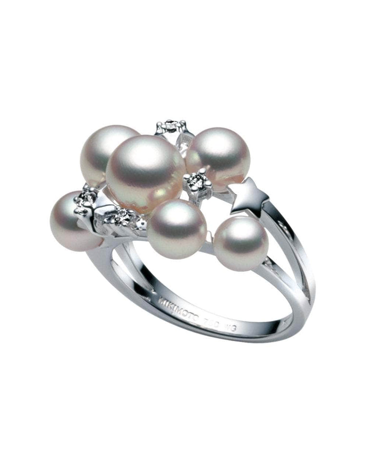Mikimoto Ring MIKIMOTO STARRY NIGHT 0.09CT DIAMOND & PEARL RING PRH 5470 D W