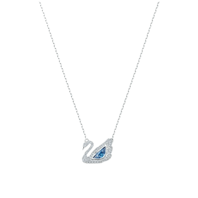 Swarovski Necklace Swarovski Dancing Swan Necklace Blue Rhodium plated 5533397