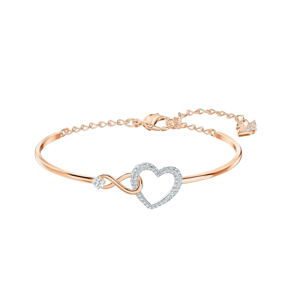 Swarovski Bracelet Swarovski Infinity Heart Bangle White Mixed metal finish 5518869
