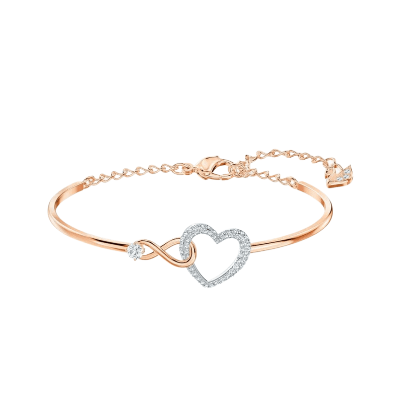 Swarovski Bracelet Swarovski Infinity Heart Bangle White Mixed metal finish 5518869