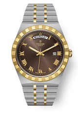 Tudor Watches TUDOR ROYAL 41MM S&G CHOCOLATE DIAL DAY-DATE WATCH M28603-0007