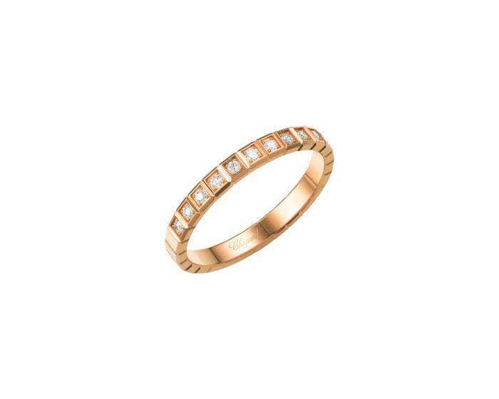 Chopard Ring Chopard 18ct Rose Gold 11 Diamond Ice Cube Ring 827702-5259