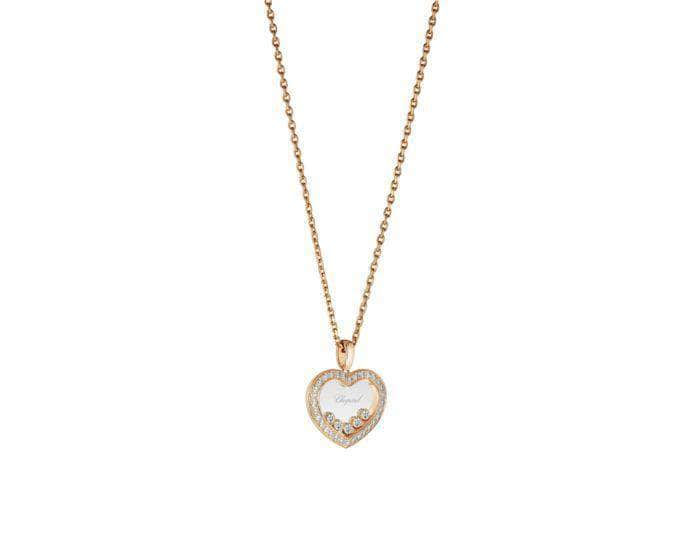 Chopard Necklace Chopard 18ct Rose Gold Happy Diamonds Necklace 79A038-1201