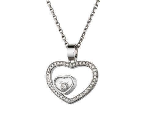 Chopard Necklace Chopard 18ct White Gold Happy Diamonds Necklace 797482-1002