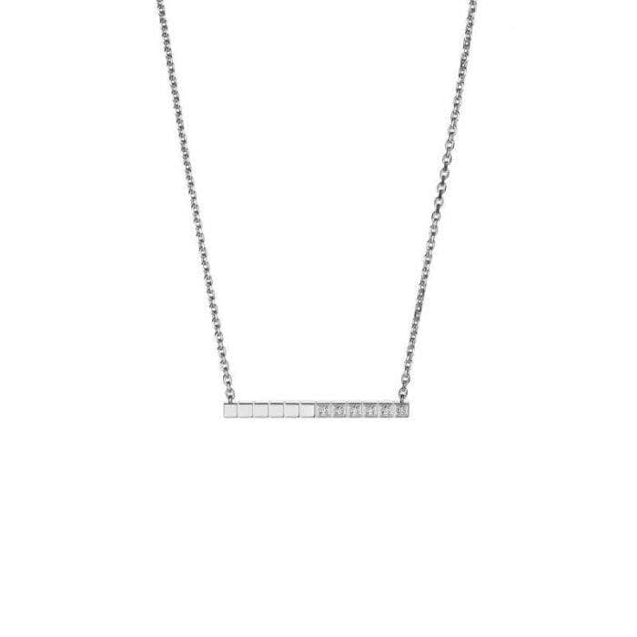 Chopard Necklace Chopard 18ct White Gold Ice Cube Bar Necklace 817702-1002