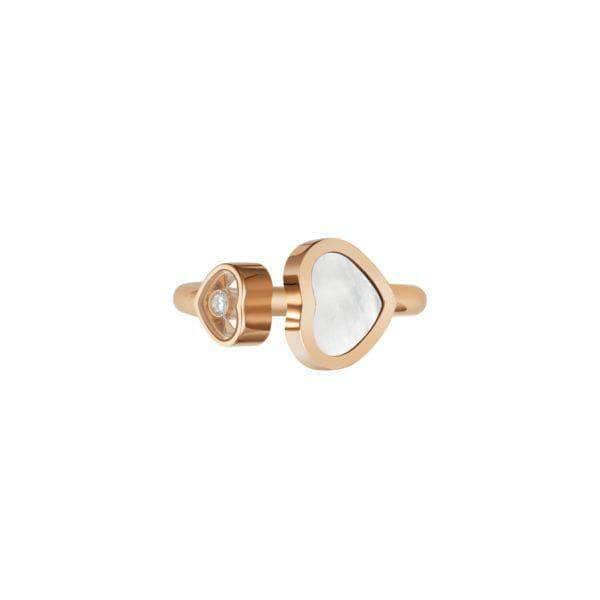 Chopard Ring Chopard Happy Hearts Rose Gold Diamond Mother of Pearl Ring 829482-5300