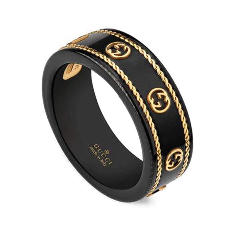 Gucci Ring Gucci 18ct Yellow Gold & Black Ring