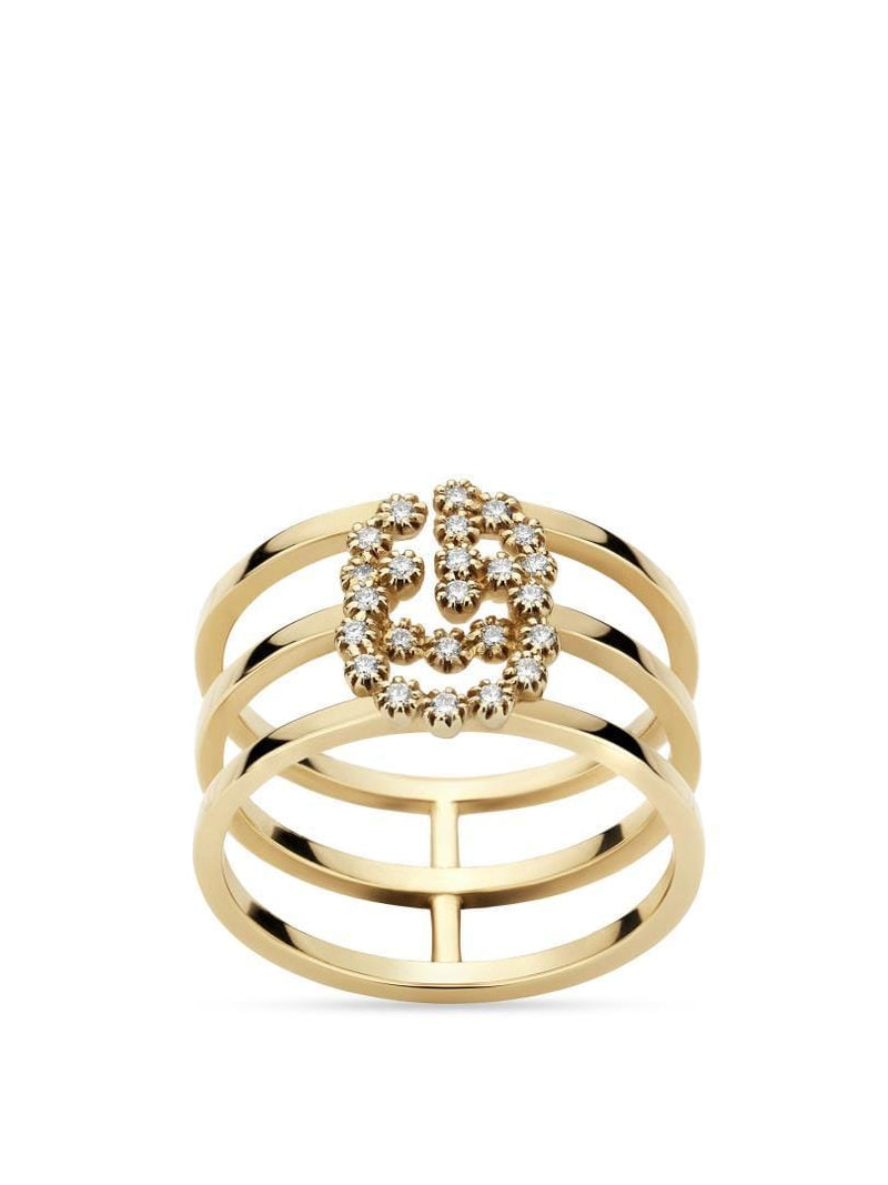 Gucci Ring Gucci GG 18CT Gold Diamond Wide Cuff Ring