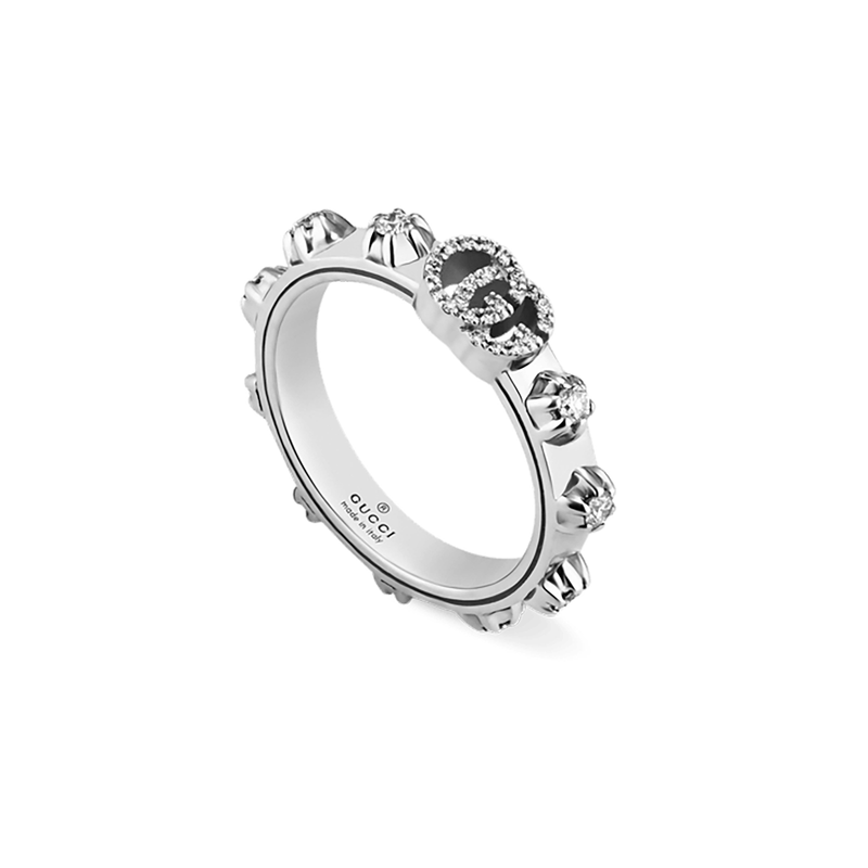 Gucci Ring Gucci GG running 18ct white gold round diamond ring YBC554303001
