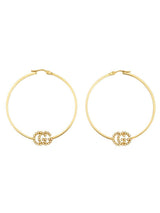 Gucci Earrings Gucci GG Running 18CT Yellow Gold and Diamond Hoop Earrings