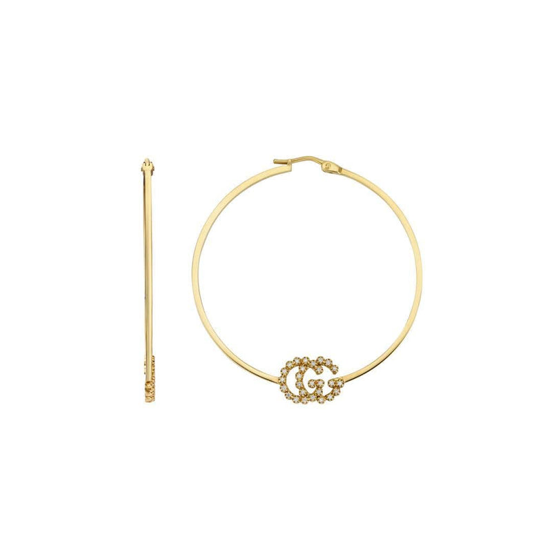 Gucci Earrings Gucci GG Running 18CT Yellow Gold and Diamond Hoop Earrings
