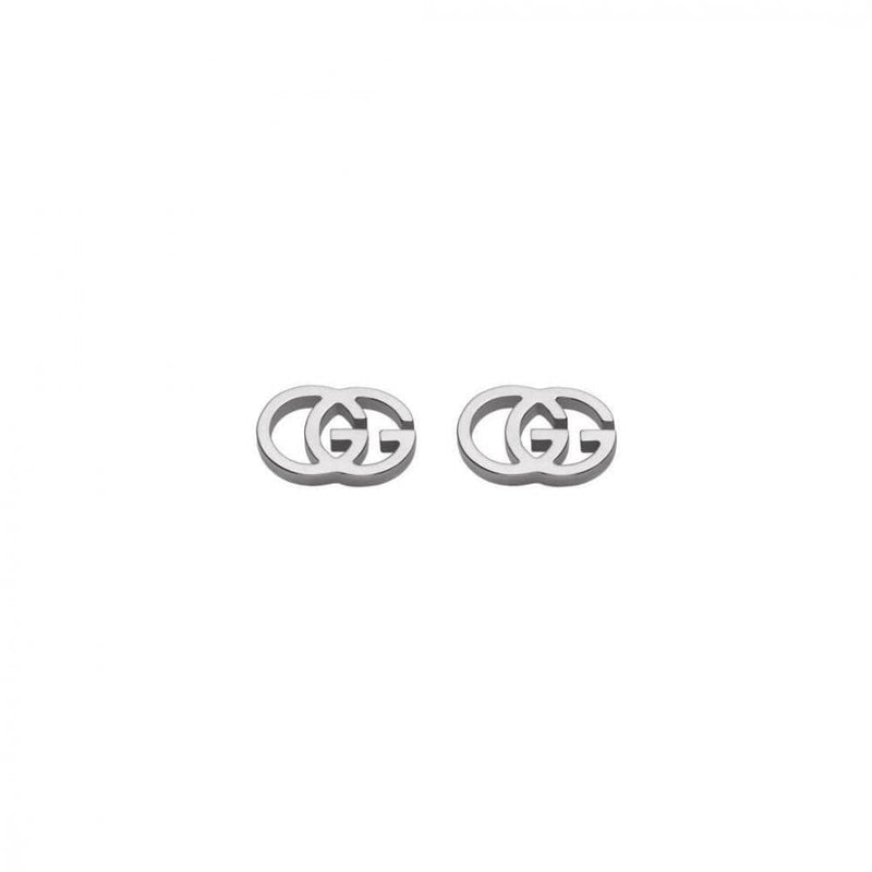 Gucci Earrings Gucci icon GG tissue 18ct white gold stud earrings YBD094074001