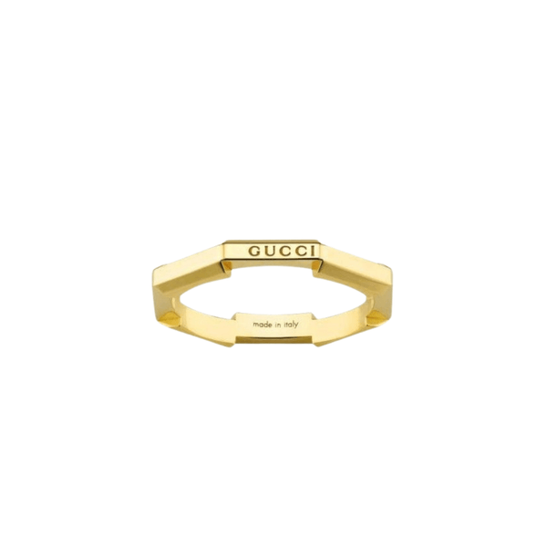 Gucci Gucci Link to Love 18k Yellow Gold Mirrored Ring YBC662194001015