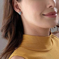GUCCI Trademark Heart Silver Stud Earrings Emson Haig